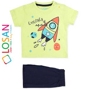 LOSAN Σετ μπλούζα και βερμούδα για μωρό αγόρι τύπωμα Space της Λοσάν