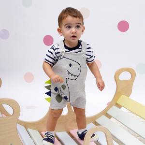 Βρεφικό σετ 2 τεμάχια με μπλούζα και σαλοπέτα για αγόρι (0-18 μηνών)