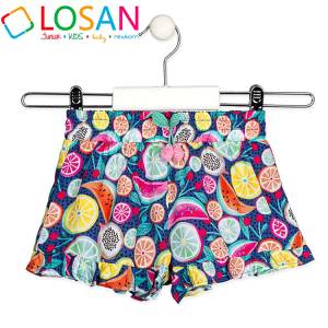 LOSAN Παντελόνι σορτς φούτερ για κορίτσι με τύπωμα εμπριμέ της Λοσάν