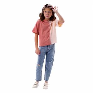 Παιδικό τζην παντελόνι με σκισίματα για κορίτσι