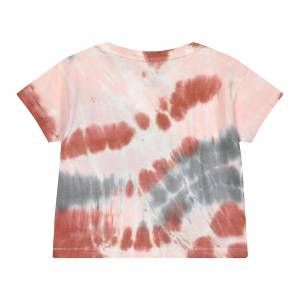 Παιδική μπλούζα tie dye κροπ με τύπωμα για κορίτσι