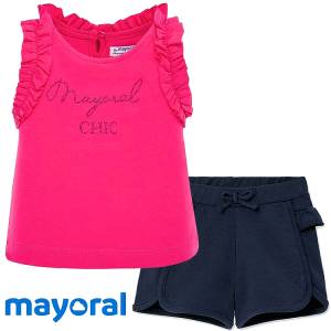 MAYORAL Σετ μπλούζα και σορτς για μωρό κορίτσι Chic της Μαγιοράλ