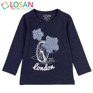 LOSAN Μπλούζα μακρυμάνικη για κορίτσι με τύπωμα London της Λοσάν