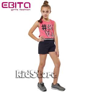 EBITA Σετ μπλούζα με σορτς για κορίτσι με τύπωμα Hashtag της Εβίτα
