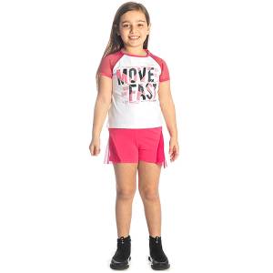 JOYCE Σετ μπλούζα με σορτς για κορίτσι με τύπωμα move της Τζόις