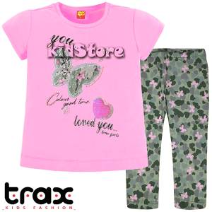 TRAX Σετ μπλούζα με κολάν για κορίτσι με τύπωμα πεταλούδα της Τραξ