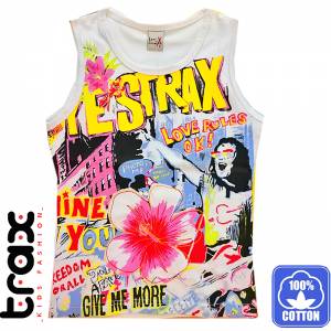 TRAX Μπλούζα αμάνικη για κορίτσι με τύπωμα More της Τραξ
