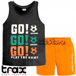 TRAX Σετ μπλούζα και βερμούδα για αγόρι με τύπωμα Go της Τραξ