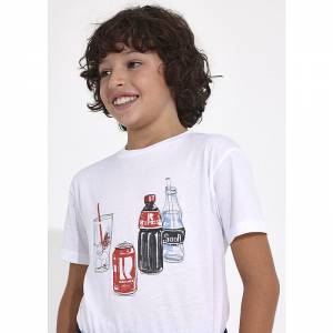 Μπλούζα κοντομάνικη για αγόρι με τύπωμα αναψυκτικά της Mayoral