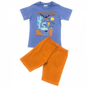 TRAX Σετ μπλούζα και βερμούδα για αγόρι τύπωμα explorer της Τραξ