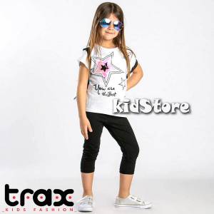 TRAX Σετ μπλούζα με κολάν για κορίτσι με παγιέτες Star της Τραξ