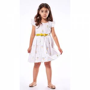Φόρεμα για κορίτσι κοντομάνικο λευκό της Ebita