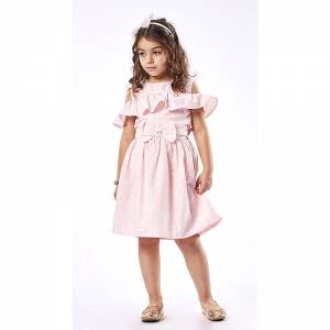 Φόρεμα για κορίτσι κοντομάνικο ροζ της Ebita
