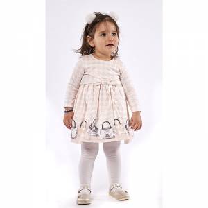 Φόρεμα για μωρό κορίτσι με τύπωμα και ζώνη της Ebita