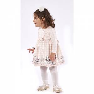 Φόρεμα για μωρό κορίτσι με τύπωμα και ζώνη της Ebita