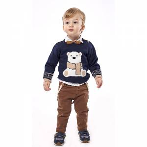 Σετ παιδικό για αγόρι 3 τεμ. πουλόβερ,πουκάμισο,καμπαρτινέ παντελόνι της Hashtag