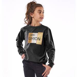 Μπλούζα φούτερ για κορίτσι με τύπωμα fashion της Ebita