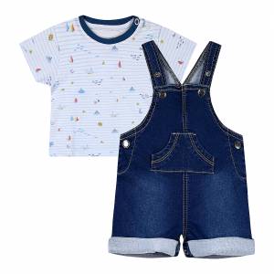 Βρεφικό σετ 2 τεμάχια με μπλούζα και σαλοπέτα για αγόρι (3-18 μηνών)