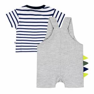 Βρεφικό σετ 2 τεμάχια με μπλούζα και σαλοπέτα για αγόρι (0-18 μηνών)