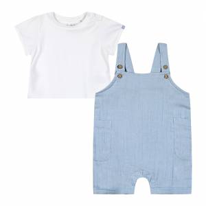 Βρεφικό σετ 2 τεμάχια με μπλούζα και σαλοπέτα για αγόρι (0-15 μηνών)