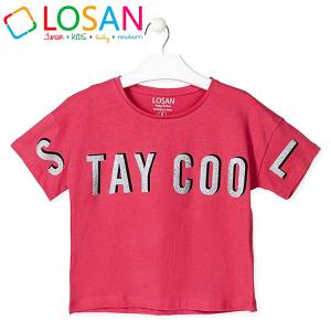 LOSAN Μπλούζα κοντομάνικη για κορίτσι τύπωμα cool της Λοσάν