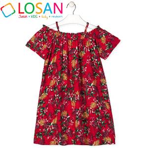 LOSAN Φόρεμα για κορίτσι με τύπωμα εμπριμέ της Λοσάν