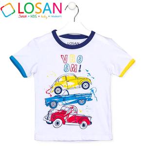 LOSAN Μπλούζα κοντομάνικη για αγόρι με τύπωμα cars της Λοσάν