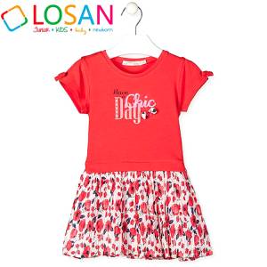 LOSAN Φόρεμα για κορίτσι συνδιασμένο με τύπωμα της Λοσάν