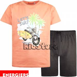 ENERGIERS Σετ μπλούζα και βερμούδα για αγόρι τύπωμα moto της Ενερτζάιερς