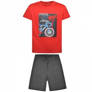 Σετ μπλούζα και βερμούδα για αγόρι με τύπωμα ποδήλατο της Energiers