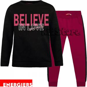 Φόρμα φούτερ για κορίτσι με τύπωμα Believe της Energiers