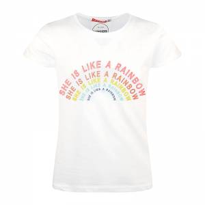 ENERGIERS Μπλούζα κοντομάνικη για κορίτσι με τύπωμα Rainbow της Ενερτζάιερς