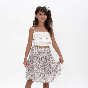 Παιδική φούστα φλοράλ μεσαίου μήκους για κορίτσι