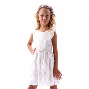 Παιδικό αμάνικο φόρεμα με χρυσές λεπτομέρειες για κορίτσι