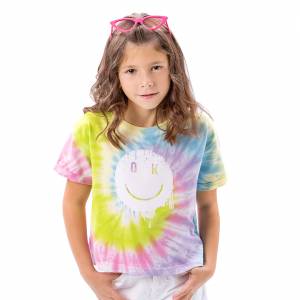 Παιδική μπλούζα tie dye με τύπωμα για κορίτσι
