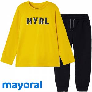 Φόρμα για αγόρι με μπλούζα μακό και φούτερ παντελόνι της Mayoral