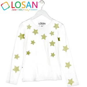 LOSAN Μπλούζα μακρυμάνικη για κορίτσι με τύπωμα Stars της Λοσάν