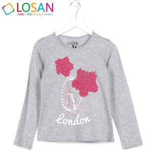 LOSAN Μπλούζα μακρυμάνικη για κορίτσι με τύπωμα London της Λοσάν