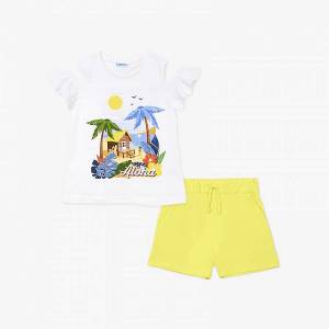 MAYORAL Σετ μπλούζα και σορτς για κορίτσι με τύπωμα aloha της Μαγιοράλ