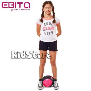 EBITA Σετ μπλούζα με σορτς για κορίτσι τύπωμα Island της Εβίτα
