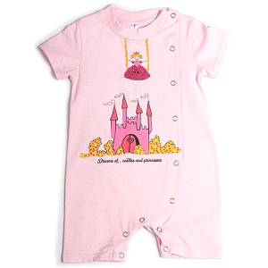 DREAMS Φορμάκι κοντομάνικο για μωρό κορίτσι με τύπωμα κάστρο της Ντριμς