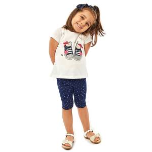 EBITA Σετ μπλούζα με κολάν για μωρό κορίτσι με τύπωμα shoes της Εβίτα