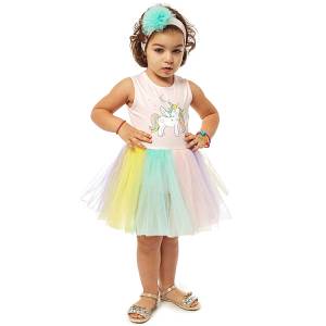 EBITA Φόρεμα από τούλι με κορμάκι και κορδέλα για κορίτσι της Εβίτα