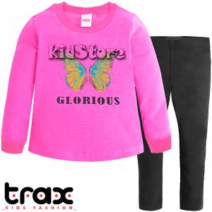 TRAX Φόρμα σετ με μπλούζα φούτερ και κολάν για κορίτσι πεταλούδα της Τραξ