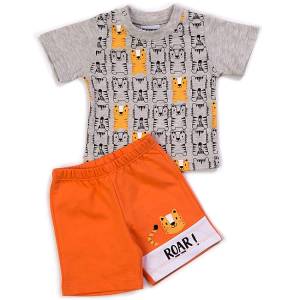 TRAX Σετ μπλούζα και βερμούδα για αγόρι τύπωμα animal της Τραξ