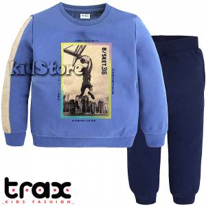 TRAX Φόρμα από λεπτό φούτερ για αγόρι με τύπωμα Player της Τραξ