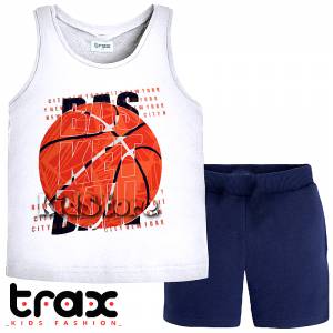 TRAX Σετ μπλούζα και βερμούδα για αγόρι με τύπωμα Basket της Τραξ