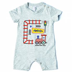 DREAMS Φορμάκι κοντομάνικο για μωρό αγόρι με τύπωμα station της Ντριμς