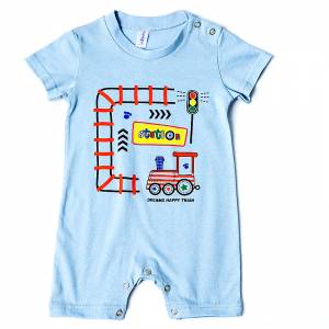 DREAMS Φορμάκι κοντομάνικο για μωρό αγόρι με τύπωμα station της Ντριμς