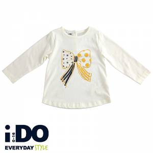 iDO Μπλούζα μακρυμάνικη για κορίτσι με τύπωμα φιόγκος της ιταλικής Άι ντου